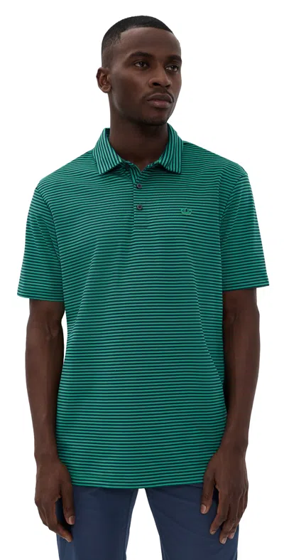 Adidas Golf Originals Stripe Pique Polo Court Green/night Indigo