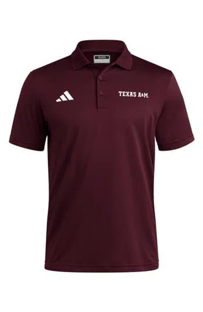 Adidas Golf Ottoman Performance Polo In Burgundy