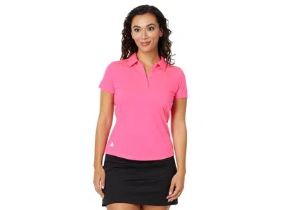 Adidas Golf Performance Solid Short Sleeve Golf Polo Shirt In Pink