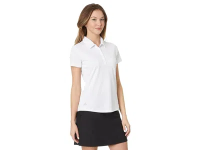 Adidas Golf Performance Solid Short Sleeve Golf Polo Shirt In White