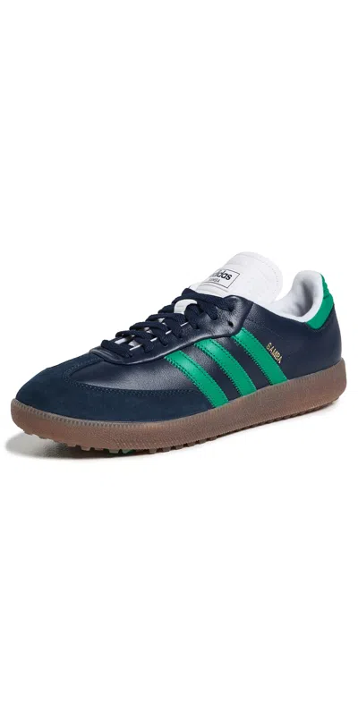 Adidas Golf Samba Spikeless Golf Shoes Night Indigo/court Green/white In Blue