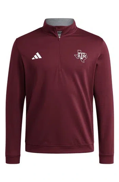 Adidas Golf Texas A&m Aggies Quarter Zip Pullover In Burgundy