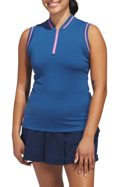 Adidas Golf Ultimate 365 Sleeveless Golf Half Zip Top In Blue