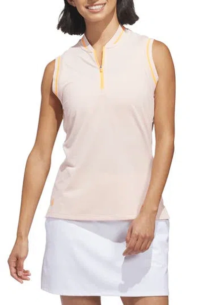 Adidas Golf Ultimate 365 Sleeveless Golf Half Zip Top In Pink