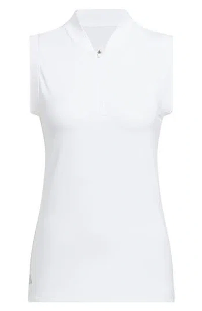 Adidas Golf Ultimate 365 Sleeveless Golf Half Zip Top In White/whit