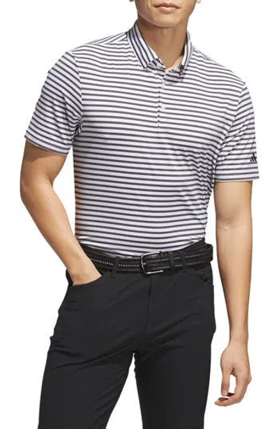 Adidas Golf Ultimate Stripe Performance Polo In Blue