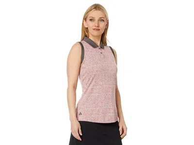 Adidas Golf Ultimate365 Jacquard Sleeveless Polo In Pink