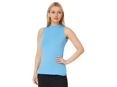 Adidas Golf Ultimate365 Mock Sleeveless Polo In Blue