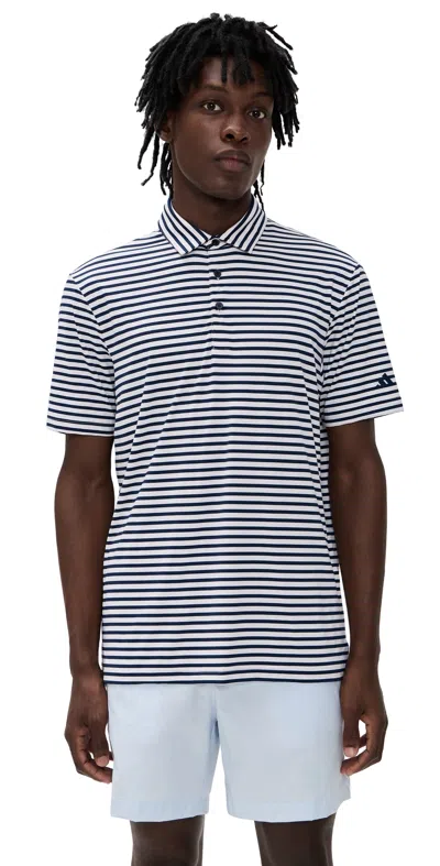 Adidas Golf Ultimate365 Stripe Polo Shirt White/collegiate Navy In Blue