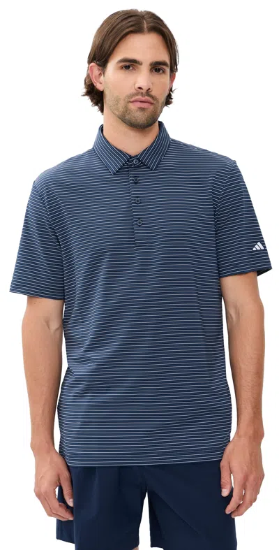 Adidas Golf Ultimate365+ Three Color Stripe Polo Shirt Collegiate Navy/white In Blue