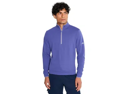 Adidas Golf Upf Lightweight Quarter-zip Pullover Men's Sweater Dual Indigo: Sm In Purple