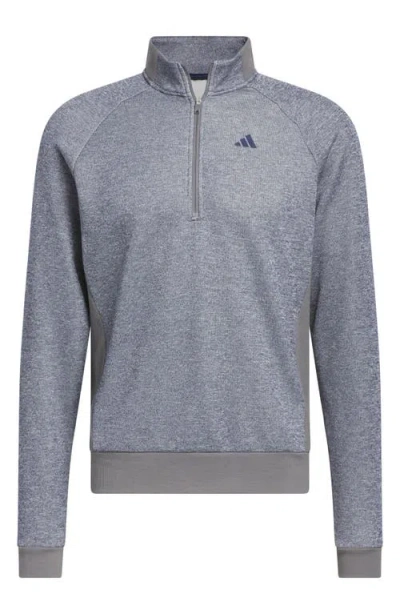 Adidas Golf Water Repellent Half Zip Pullover In Navy/white/grey Four