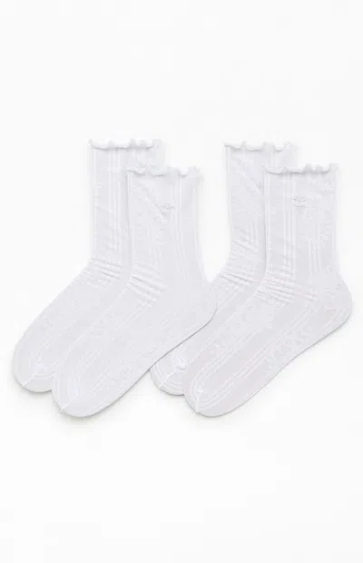 Adidas Originals 2 Pack Originals Lace Floral Socks In White