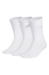 Adidas Originals 3-pack Aeroready Classic Cushioned Crew Socks In White/ Grey