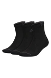 Adidas Originals 3-pack Athletic High Quarter Socks In Black/ Grey