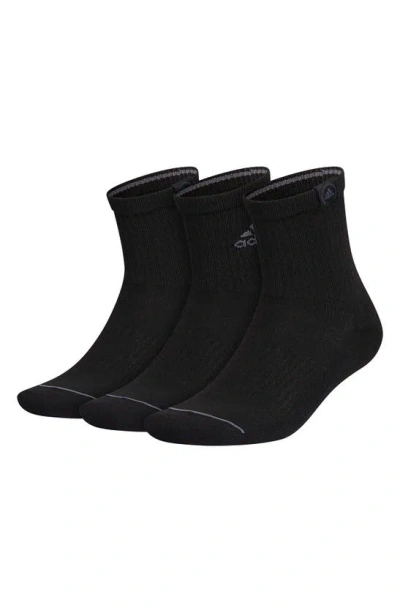 Adidas Originals 3-pack Athletic High Quarter Socks In Black