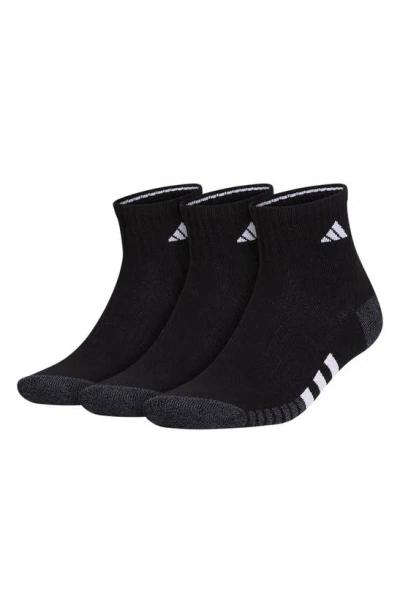 Adidas Originals 3-pack Cushioned High Quarter Socks In Black