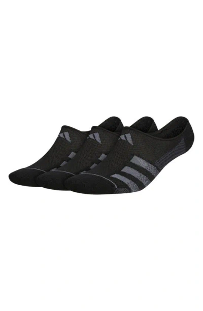 Adidas Originals 3-pack Superlite Stripe No-show Socks In Black