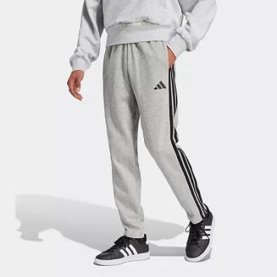 Adidas Originals 3 Stripe Mens Fleece Sweatpant In Gray