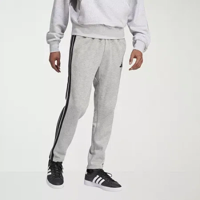 Adidas Originals 3 Stripe Mens Regular Fit Big And Tall Fleece Sweatpant In Gray