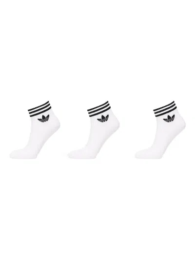 Adidas Originals 3-stripes Ankle Socks In White