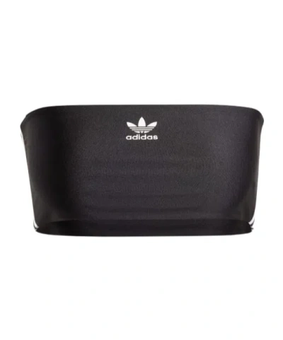 Adidas Originals 3-stripes Bandeau Top In Black
