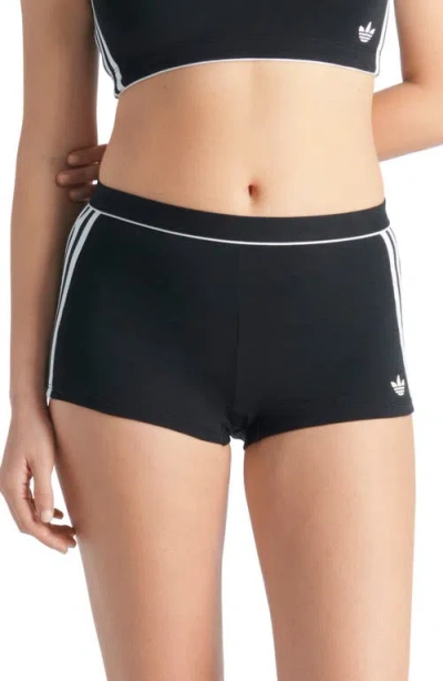 Adidas Originals 3-stripes Boyshorts In Black
