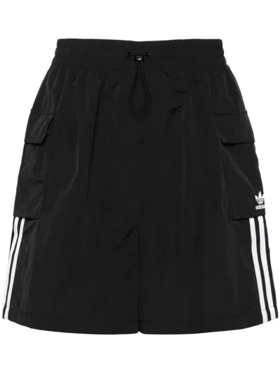 Adidas Originals 3-stripes Cargo Track Shorts In Black