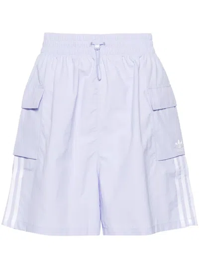 Adidas Originals 3-stripes Cargo Track Shorts In Purple