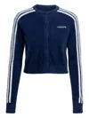 Adidas Originals Indigo Fluffy Knitted Cardigan In Blue