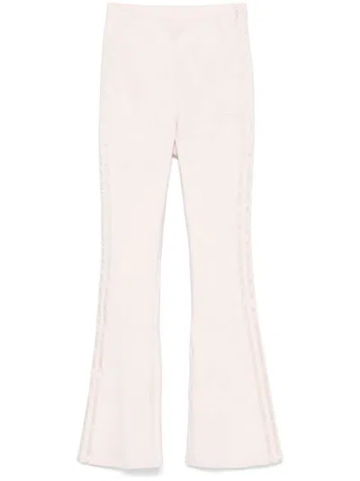 Adidas Originals 3-stripes Flared Leggings In Pink