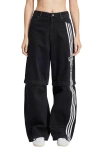 Adidas Originals Adidas Adilenium Season 4 Teamgeist Oversize Recycled Polyester Track Pants In True Black Denim