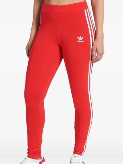 Adidas Originals 3-stripes Leggings In Red
