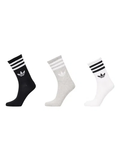 Adidas Originals 3-stripes Logo Socks (pack Of Three) In Multi