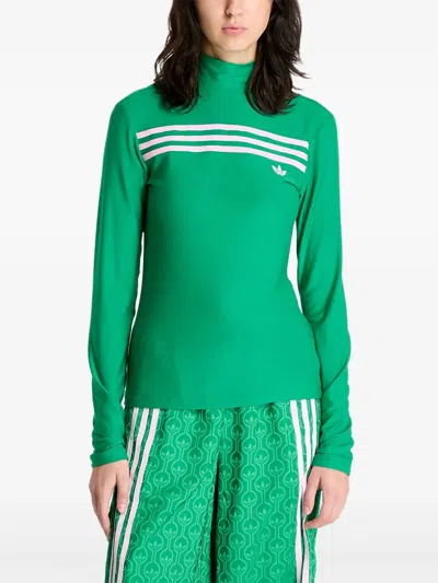Adidas Originals 3-stripes Logo T-shirt In Green