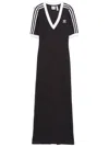 Adidas Originals Adicolor 3-stripes Knit Maxi Dress In Black