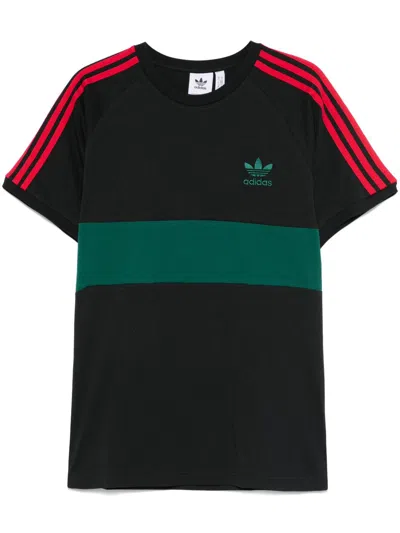 Adidas Originals 3-stripes Panelled T-shirt In Black