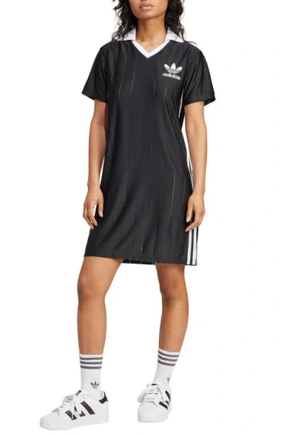 Adidas Originals 3-stripes Pinstripe Dress In Black