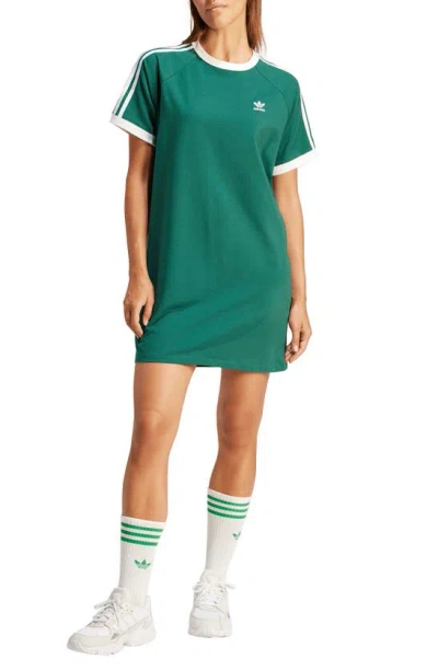 Adidas Originals 3-stripes Raglan Sleeve Dress In Collegiate Green