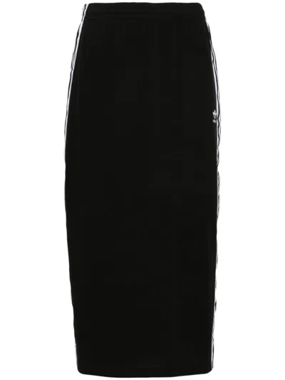 Adidas Originals Black Embroidered Midi Skirt