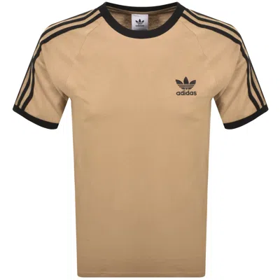 Adidas Originals 3 Stripes T Shirt Brown