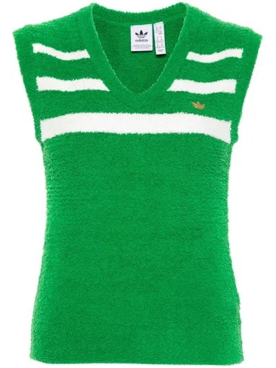 Adidas Originals 3-stripes Vest In Green