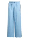 Adidas Originals 3-stripes Wide-leg Trousers In Blue