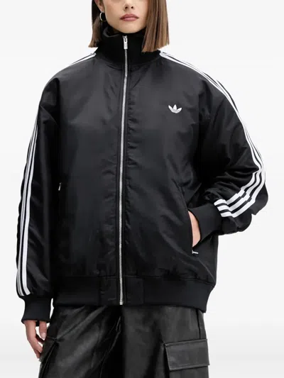 Adidas Originals 3-stripes Zip Bomber Jacket In Black