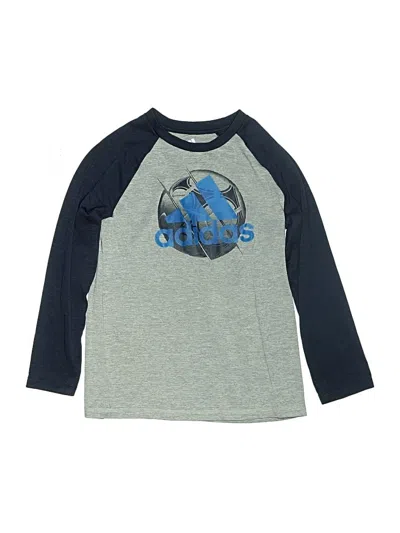Pre-owned Adidas Originals Kids' 3/4 Sleeve T-shirt In Blue