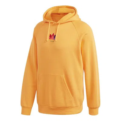 Adidas Originals 3d Trefoil Hood Casual Sports Logo Pullover Gold Color In Yellow