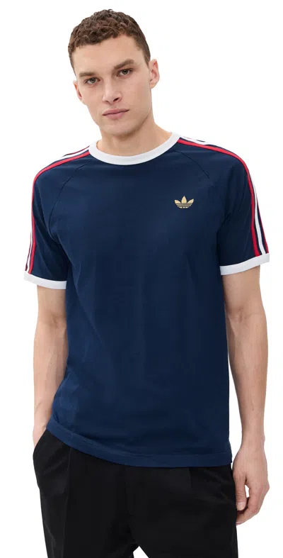 Adidas Originals 3s Nations Tee Night Indigo/better Scarlet/wh In Blue