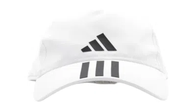 Pre-owned Adidas Originals 3stripes Aeroready Running Training Baseball Cap In White