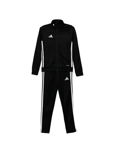 Adidas Originals Kids' 3-stripes Detail Tracksuit In Black