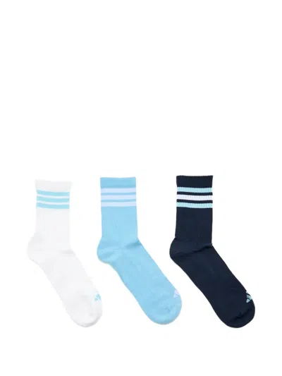 Adidas Originals 3-stripes Ribbed Socks (set Of Three) In Multi